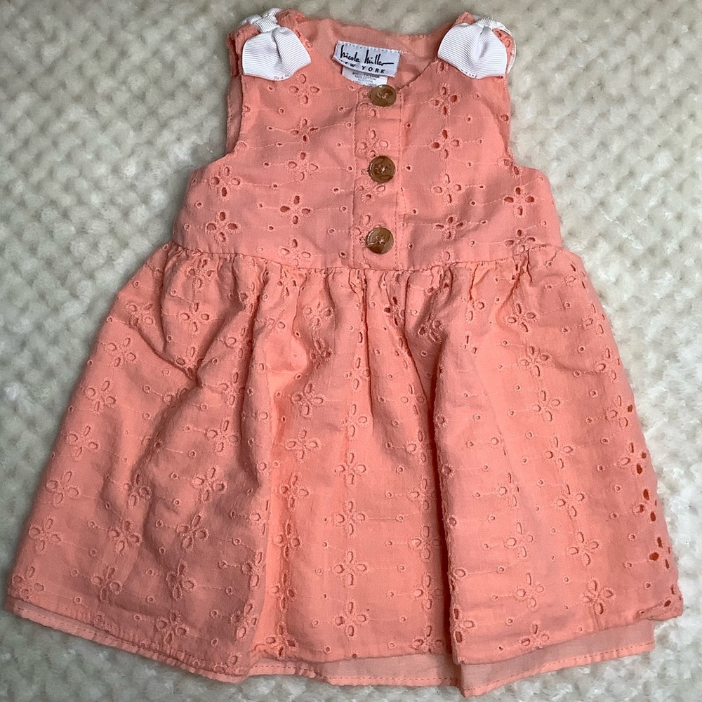 Nicole Miller Pink Pleated Ribbed Sundress